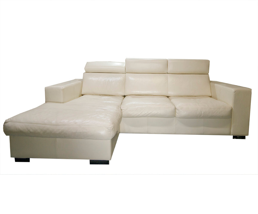 BoConcept Leather Chaise Sofa with Adjustable Headrests