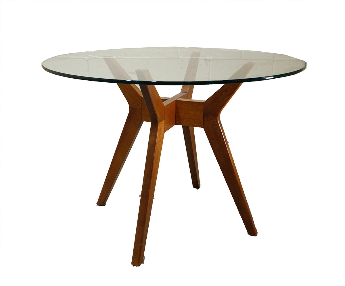 West Elm Jensen Round Glass Table with Sklum Dining Chairs