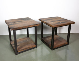 Timothy Oulton Reclaimed Wood Side Tables (2 units)
