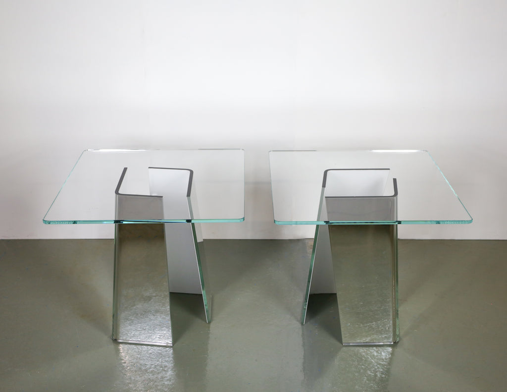Chrome and Glass End Table