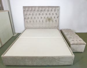 The White Company Upholstered Queen Bed and Storage Ottoman