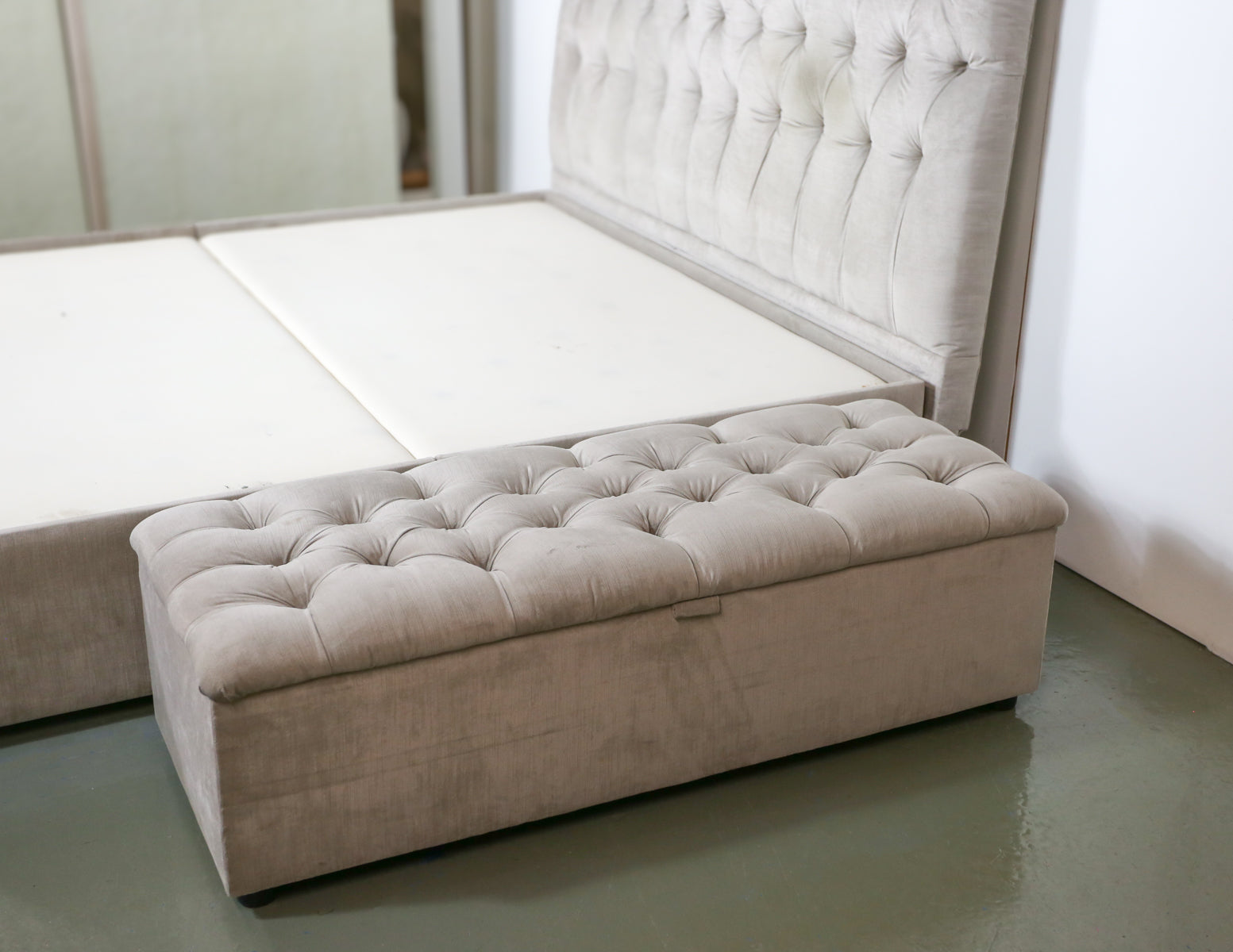The White Company Upholstered Queen Bed and Storage Ottoman
