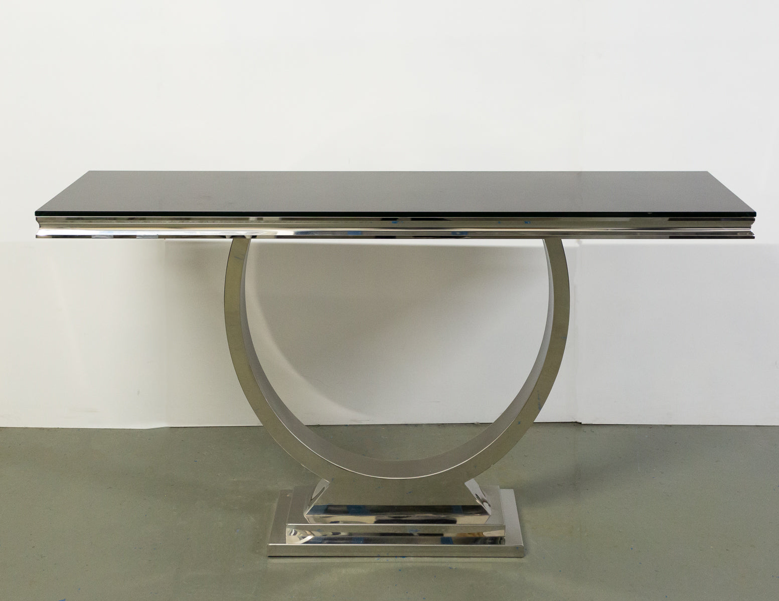 Glass and Chrome Console Table