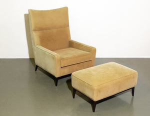 Retro Style Armchair and Footstool