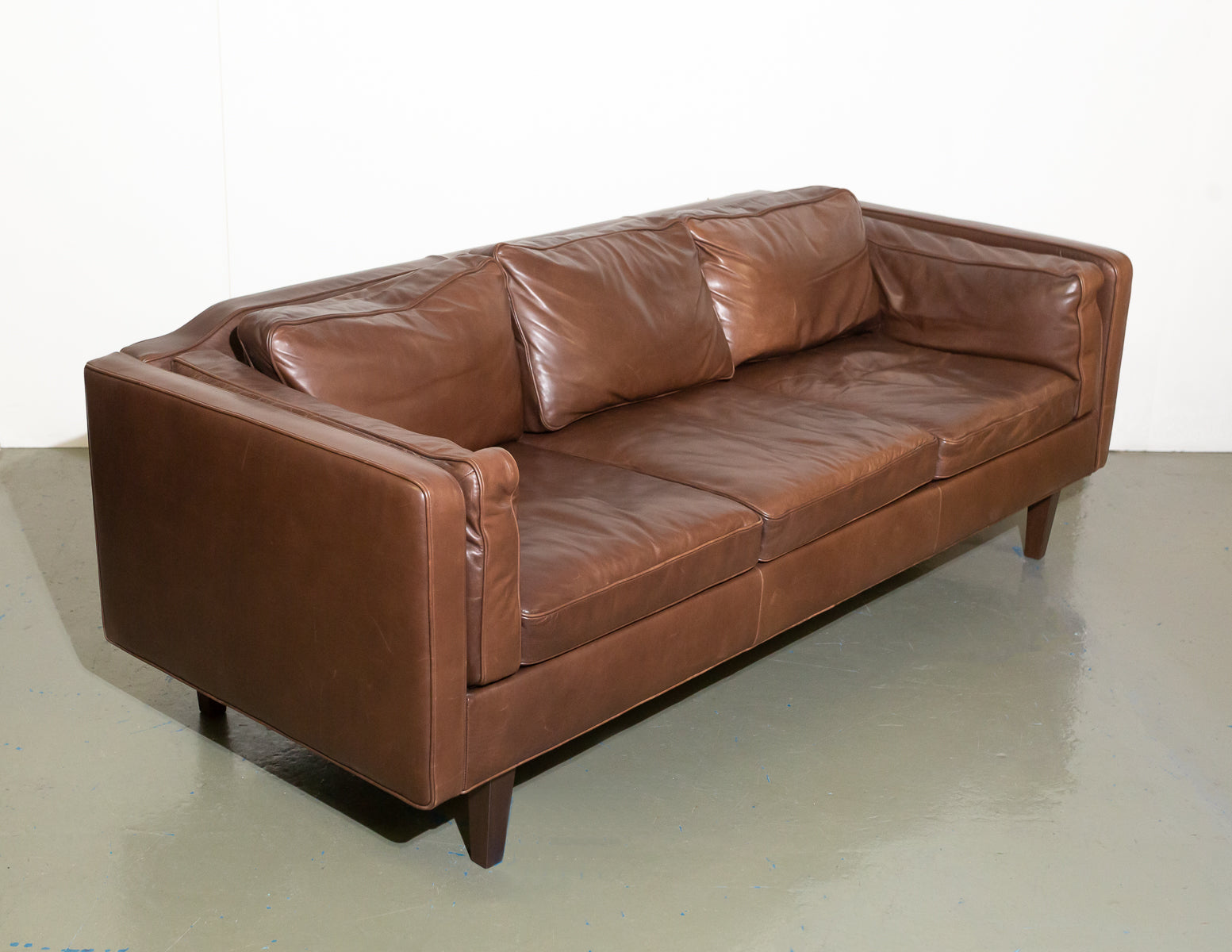 Heal's Brown Leather Sofa