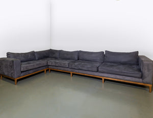 Sofa Design Custom Built Velvet and Wooden Corner Sofa