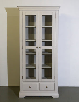 Lundy Stone Grey Cotswold Tall Display Cabinet