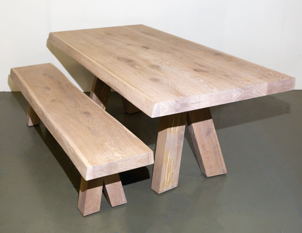 Solid Oak Lombok Kenta Dining Table and Bench