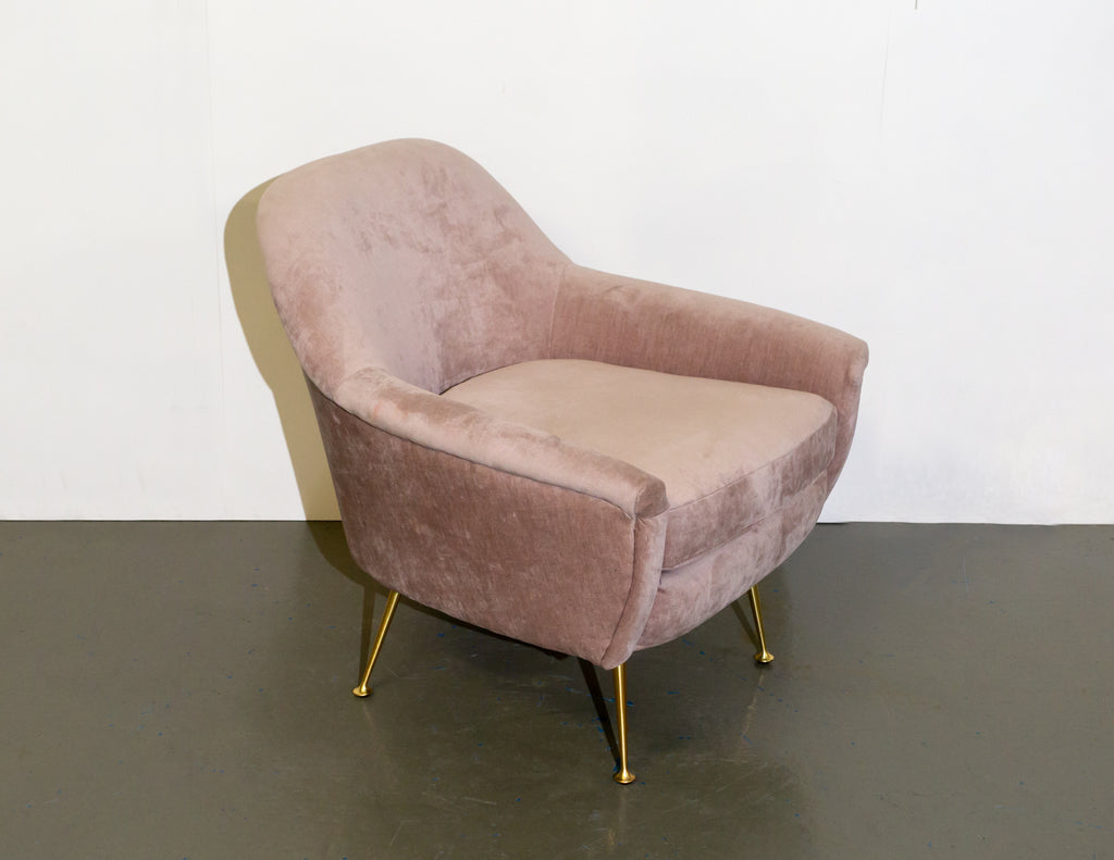 Luxo Living Velvet and Chrome Occasional Chair