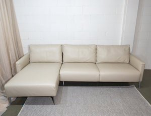 Leather Heal's Chaise Sofa