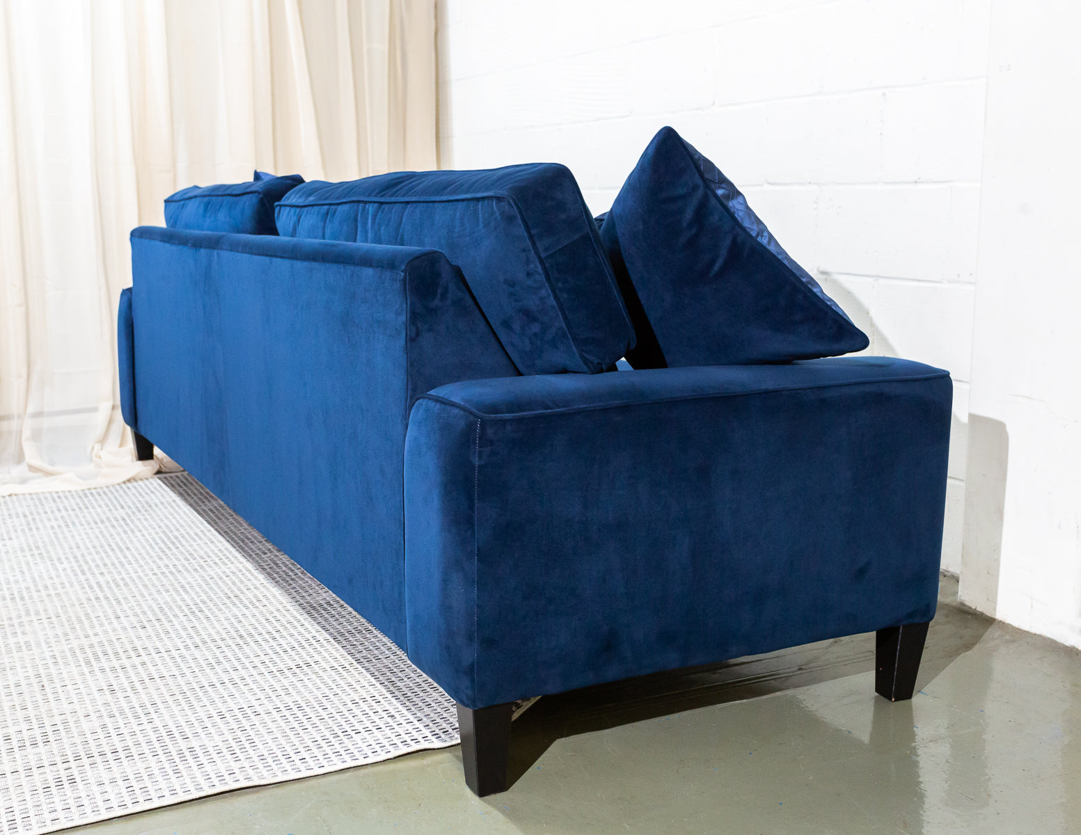 Oliver Matthews Cobalt Blue Velvet Sofa