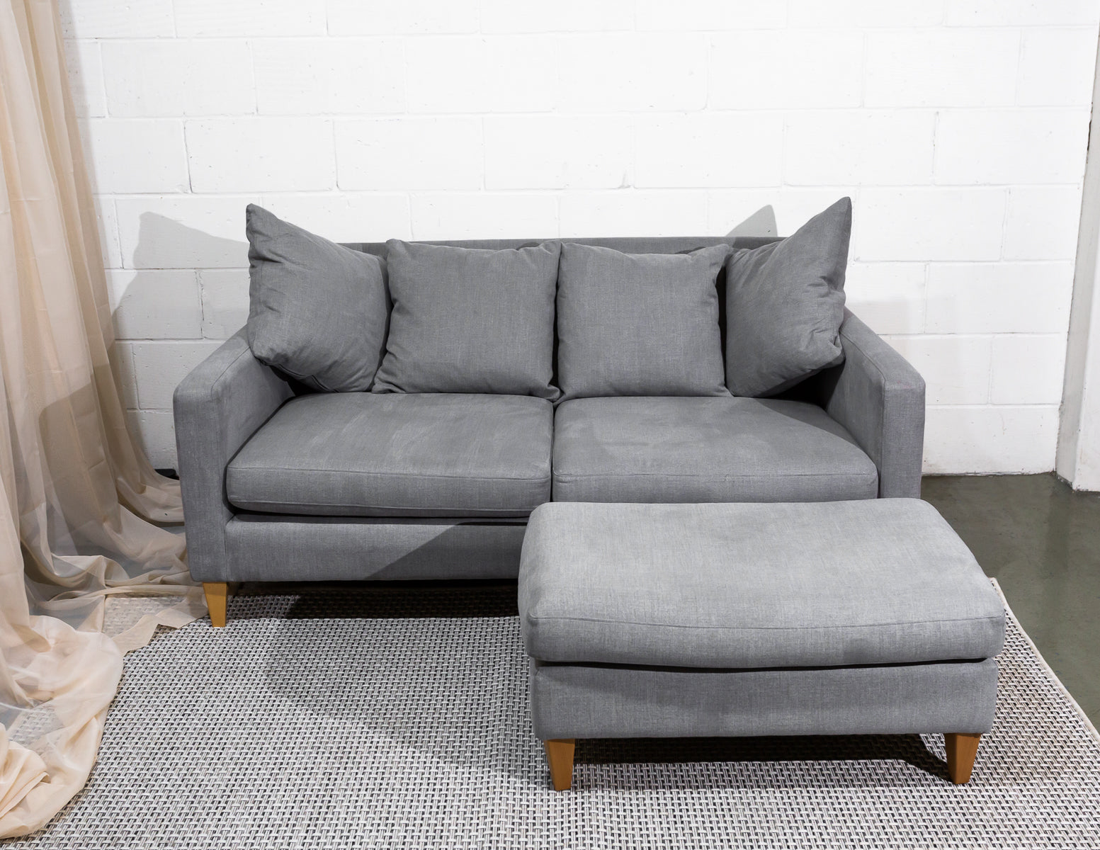 John Lewis Bailey Upholstered Sofa and Footstool Thrifted Furniture