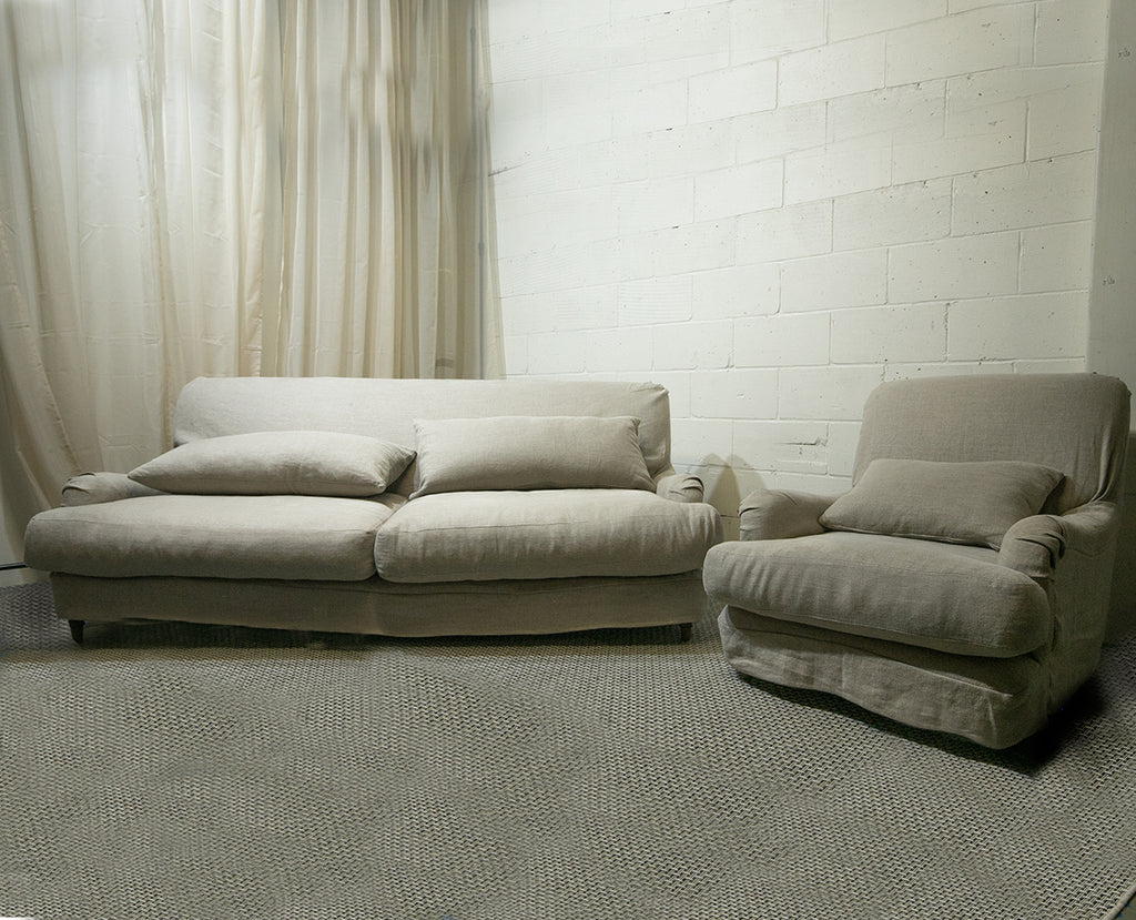 High Quality Linen Loaf Jonesey Sofa and Armchair