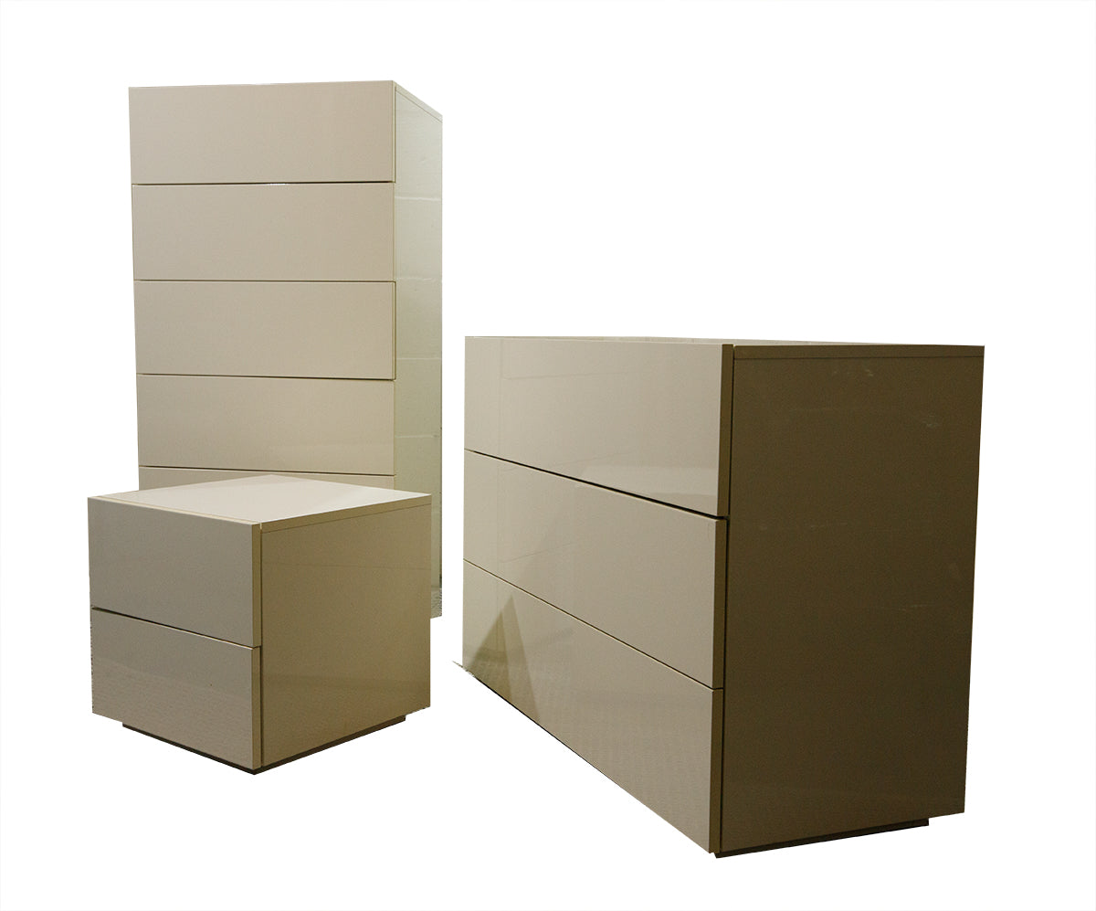 John Lewis Anyday White Gloss Chest of Drawer Set (3 piece)