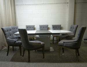 BoConcept 8 Seater Extendable Table and 8 Upholstered Chairs