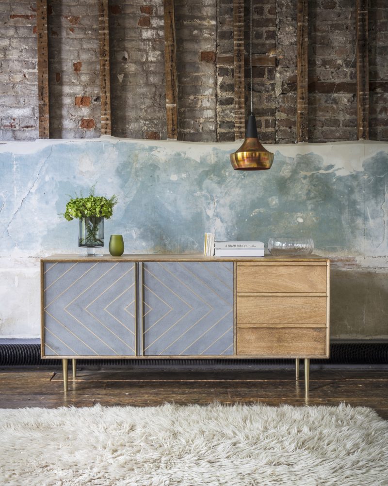 Atkin And Thyme Toshi Wooden and Brass Sideboard
