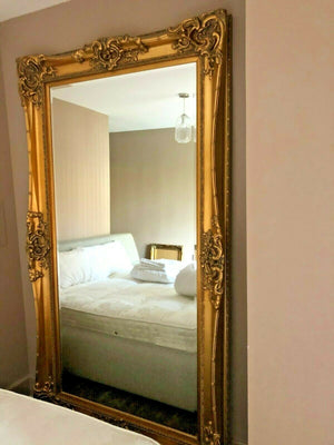 (Fast No-Contact Delivery) Bespoke Gold Frame Floor to Ceiling Mirror