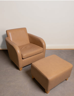 Leather Armchair & Matching Footstool - purchased at Heal's