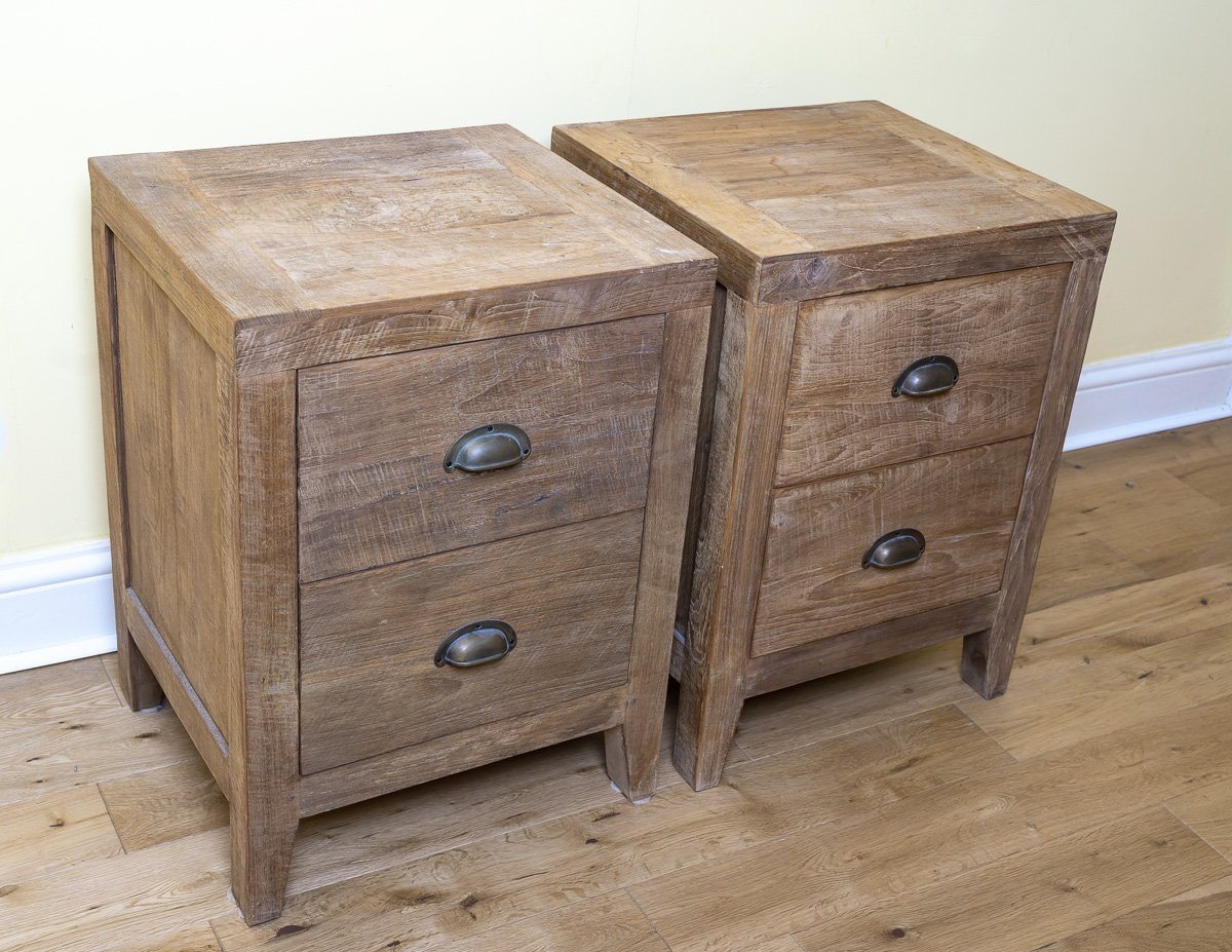 Timeless and Unique Lombok Sumatra 2-Drawer Bedside Tables (2 Units)