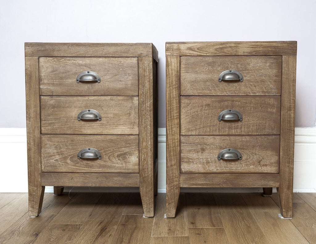 Timeless and Unique Lombok Sumatra 3-Drawer Bedside Tables (4 Units)