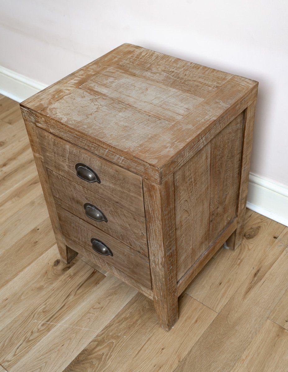 Timeless and Unique Lombok Sumatra 3-Drawer Bedside Tables (4 Units)