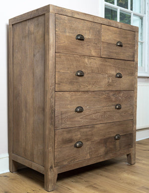 Timeless and Unique Lombok Sumatra 5-Drawer Chest of Drawers (2 Units)