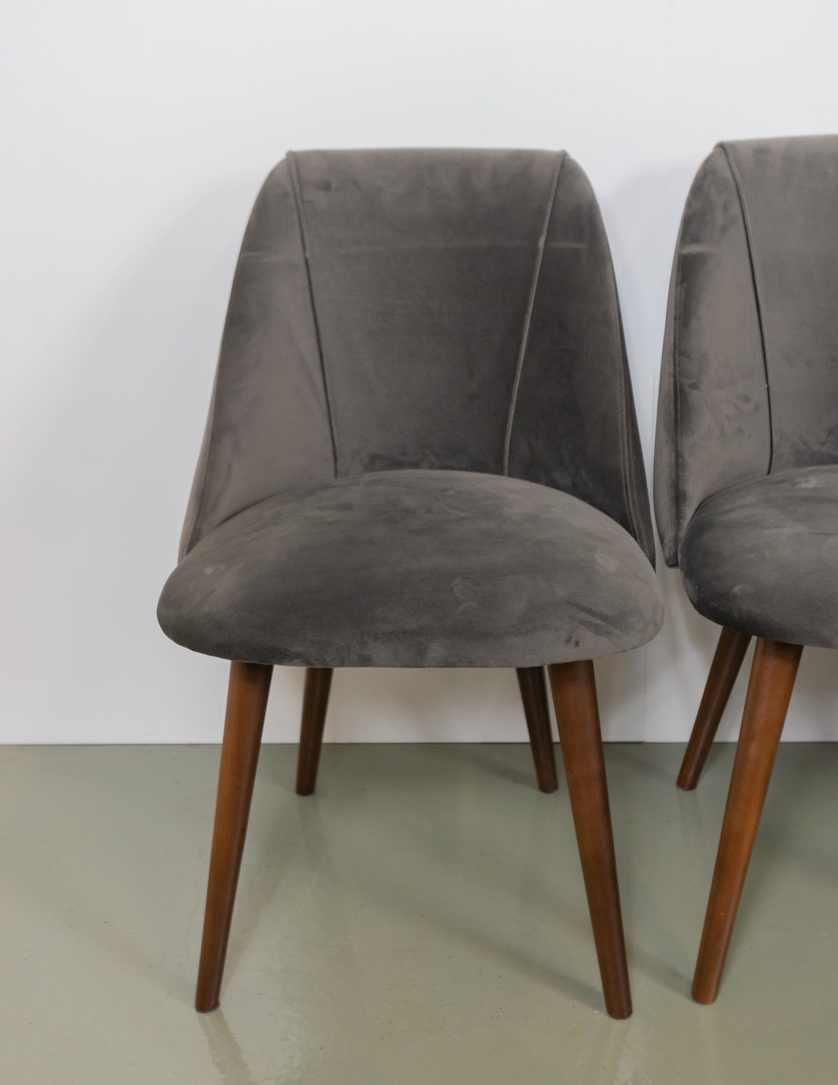 Upholstered Dark Gray Lule Made.Com dining chairs
