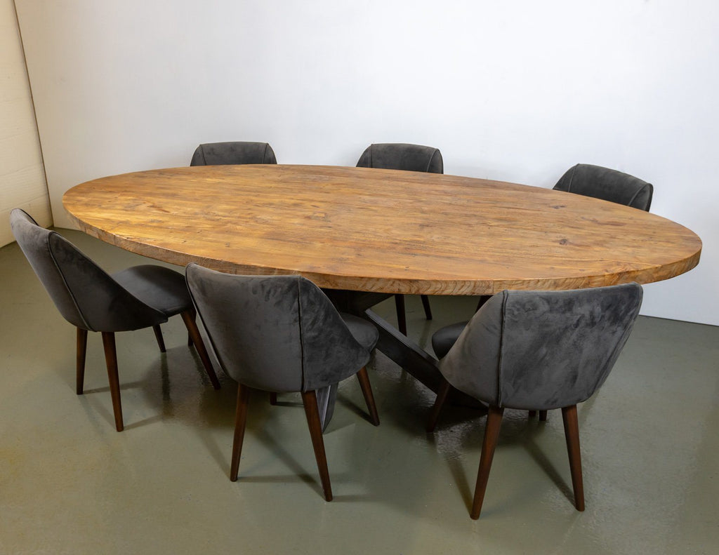 Amazing Solid Wood Belgium Oval Dining Table
