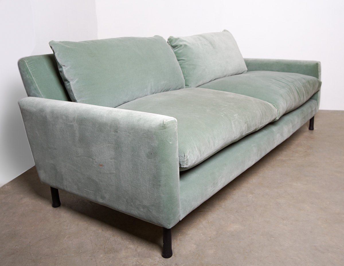 Exquisite and Timeless Caravane Sofa In Light Powder Blue Velvet
