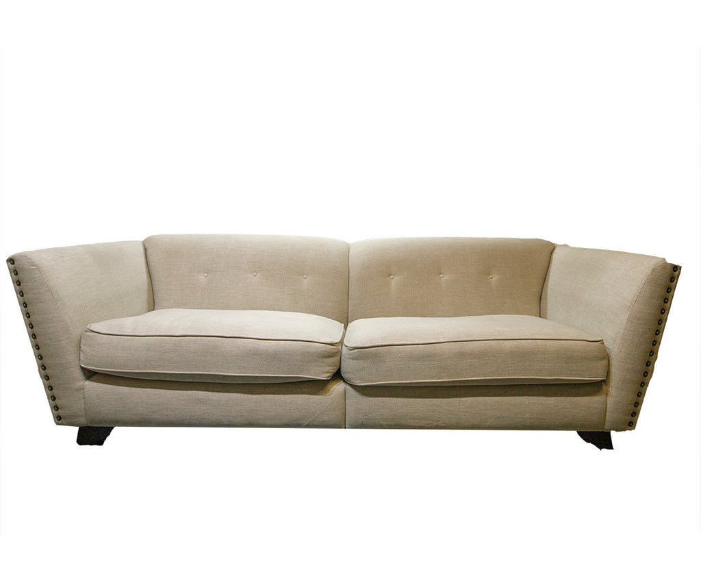 Sofology Alexa Beige Three Seater Sofa and Ottoman