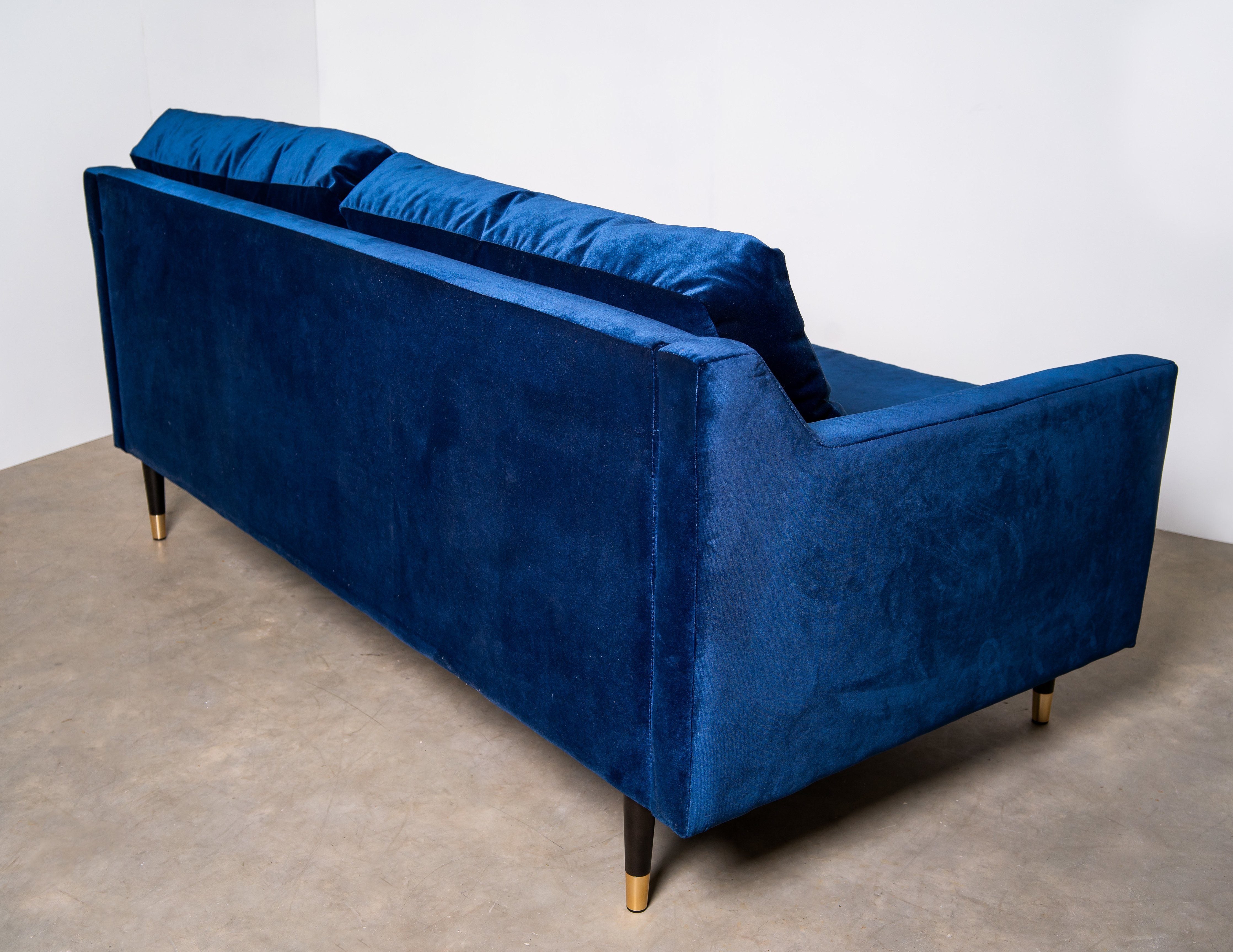 Swoon Editions Rieti Navy Velvet 2-seater Sofa